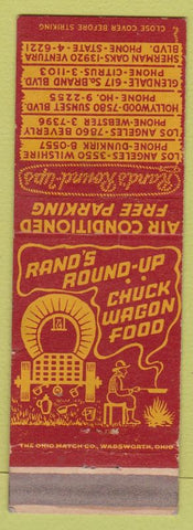 Matchbook Cover - Rand's Round Up Los Angeles Hollywood Glendale CA