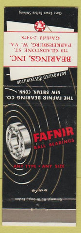 Matchbook Cover - Fafnir Ball Bearings Parkersburg WV