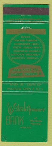 Matchbook Cover - Stock Growers Bank Wheatland WY