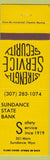 Matchbook Cover - Sundance State Bank Sundance WY