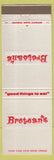 Matchbook Cover - Bretean's Cafeterias Canton OH