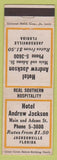 Matchbook Cover - Hotel Andrew Jackson Jacksonville FL