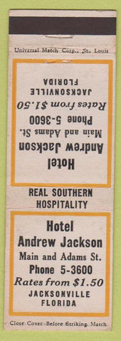 Matchbook Cover - Hotel Andrew Jackson Jacksonville FL