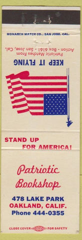 Matchbook Cover - Patriotic Bookshop Oakland CA