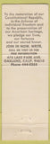 Matchbook Cover - Patriotic Bookshop Oakland CA