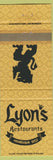 Matchbook Cover - Lyon's Restaurants CA Chain