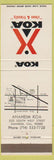 Matchbook Cover - KOA Camping Anaheim CA