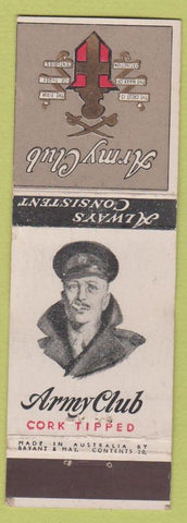 Matchbook Cover - Army Club Tobacco cigars? Cigarettes? Australia