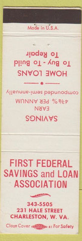 Matchbook Cover - First Federal Savings Loan Charleston WV