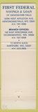 Matchbook Cover - First Federal Savings Loan Menomonee Falls WI Oconomowoc