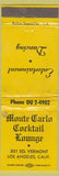 Matchbook Cover - Monte CArlo Cocktail Lounge Los Angeles CA WEAR