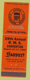 Matchbook Cover - Stardust Hotel Las Vegas NV Casino RMS 1969 Robert Schlief