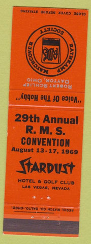 Matchbook Cover - Stardust Hotel Las Vegas NV Casino RMS 1969 Robert Schlief
