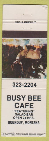 Matchbook Cover - Busy Bee Cafe Roundup MT WEAR