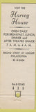 Matchbook Cover - Harvey House Philadelphia PA