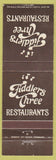 Matchbook Cover - Fiddlers Three Long Beach Tustin Carson Fullerton CA
