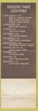 Matchbook Cover - Fiddlers Three Long Beach Tustin Carson Fullerton CA