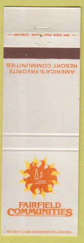 Matchbook Cover - Fairfield Communities Little Rock Fairfield Bay AR GA AZ