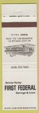 Matchbook Cover - Saline Valley First Federal Savings Loan Harrisburg IL