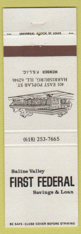 Matchbook Cover - Saline Valley First Federal Savings Loan Harrisburg IL