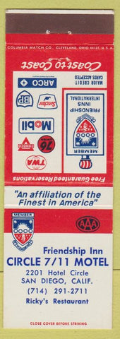 Matchbook Cover - Circle 7/11 Motel San Diego CA