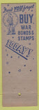 Matchbook Cover - WWII Universal Match War Bonds Stamps