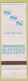 Matchbook Cover - Norwalk Savings Society Bank Norwalk CT Wilton