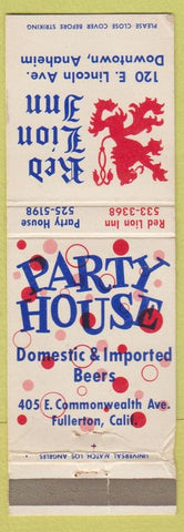 Matchbook Cover - Red Lion Inn Party House Anaheim CA WEAR