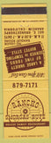 Matchbook Cover - Rancho Smorgas Bufe Anaheim CA