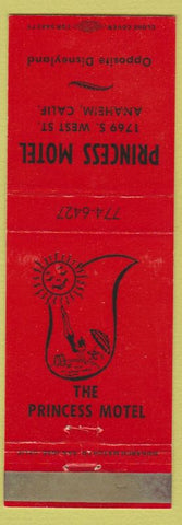 Matchbook Cover - Princess Motel Anaheim CA girlie Disneyland reference red