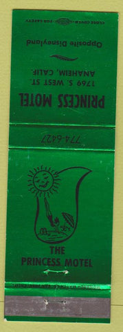 Matchbook Cover - Princess Motel Anaheim CA girlie Disneyland reference green