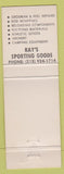 Matchbook Cover - Ray's Sporting Goods Artesia CA fly fishing Gold
