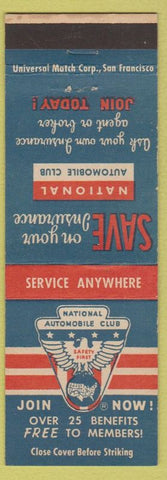 Matchbook Cover - National Automobile Club CA offices