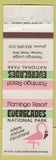 Matchbook Cover - Flamingo Resort Everglades National Park Flamingo FL