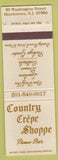 Matchbook Cover - Country Crepe Shoppe Piano Bar Morristown NJ