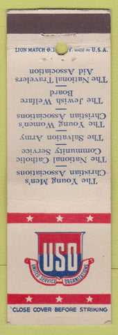 Matchbook Cover - USO United Service Organization military