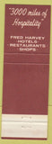 Matchbook Cover - Fred Harvey Hotels Restaurants Shops