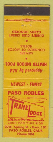Matchbook Cover - Travel Lodge Paso Robles CA WORN