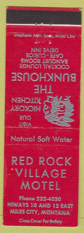 Matchbook Cover - Red Rock Village Motel Miles City MT restaurant