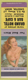 Matchbook Cover - Grand Hotel Bar Cafe Chester MT pinup WEAR