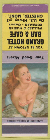 Matchbook Cover - Grand Hotel Bar Cafe Chester MT pinup WEAR