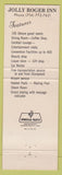 Matchbook Cover - Jolly Roger Inn Motor Hotel Anaheim CA Disneyland reference