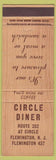 Matchbook Cover - Circle Diner Flemington NJ