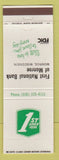 Matchbook Cover - 1st National Bank Monroe WI