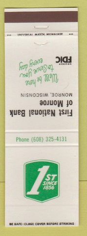 Matchbook Cover - 1st National Bank Monroe WI