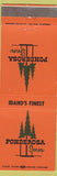 Matchbook Cover - Ponderosa Inn Burley Idaho Falls ID orange