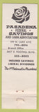 Matchbook Cover - Pasadena CA Federal Savings Bank