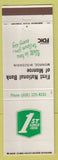 Matchbook Cover - 1st National Bank Monroe WI