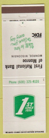Matchbook Cover - 1st National Bank Monroe WI