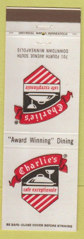 Matchbook Cover - Charlie's Cafe Minneapolis MN